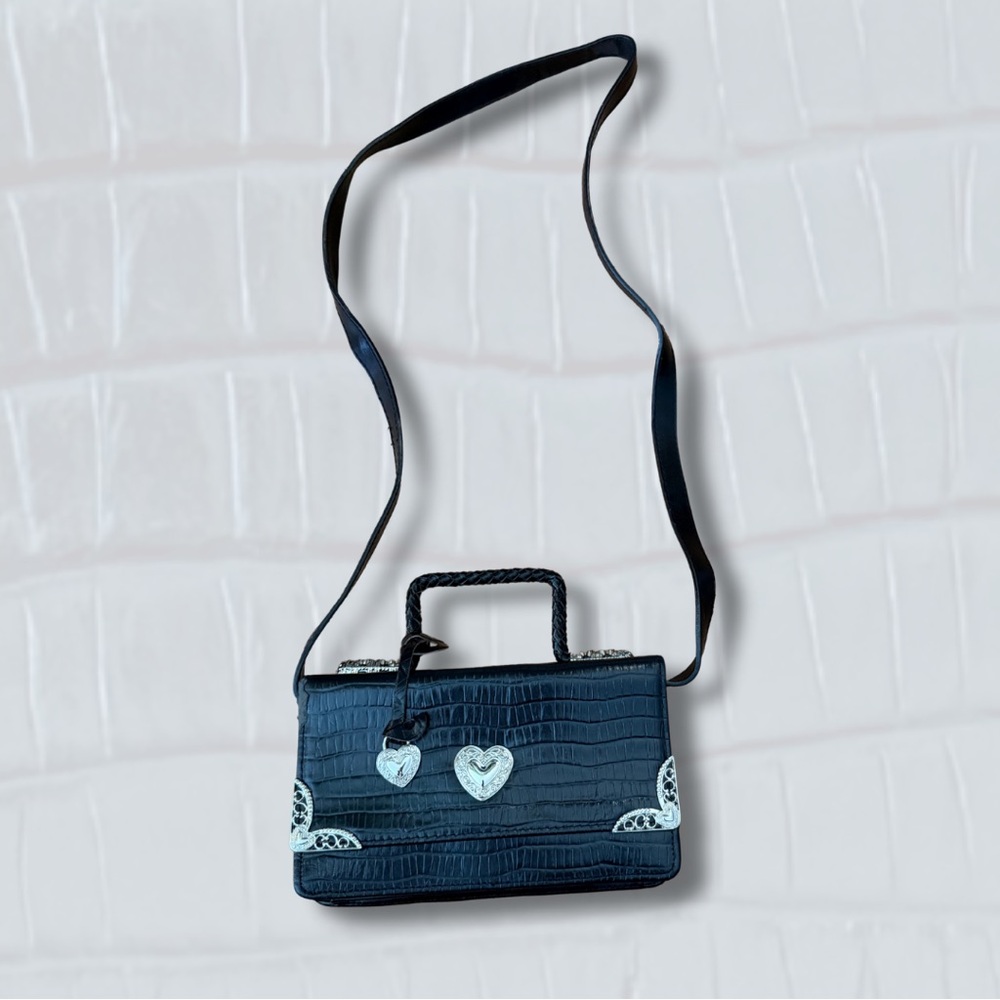 Elegant Black Croc-Embossed Women's Bag